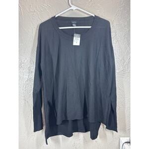 Rue 21 Black Hi Low‎ Cotton Blend Tunic Sweater Top Women’s Size Medium NWT